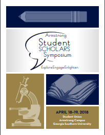 2018 Armstrong Student Scholars Symposium with logos from Science, Writing and Education.