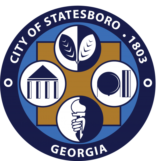 Official seal of the City of Statesboro. 1803. Icons for education, growth, agriculture and enlightenment.
